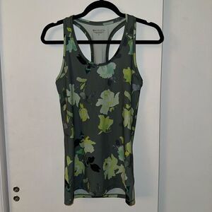 Athleta Women’s Green Floral Racerback Tank Top Small EUC